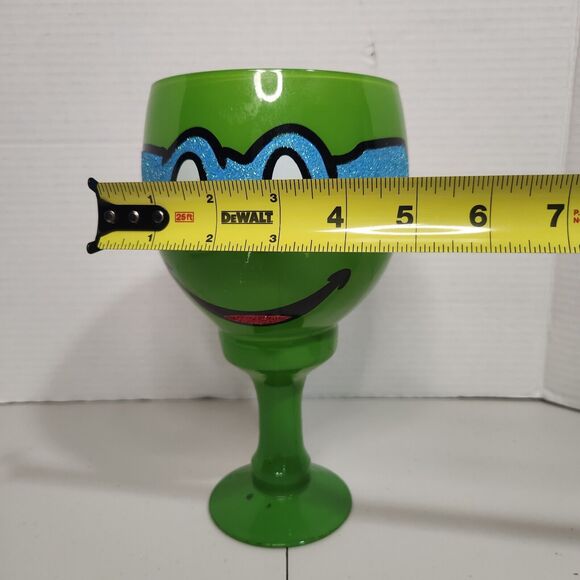 Teenage Mutant Ninja Turtles Blue Mask Leonardo TMNT Green Glass Goblet 2009 EUC - Picture 12 of 12